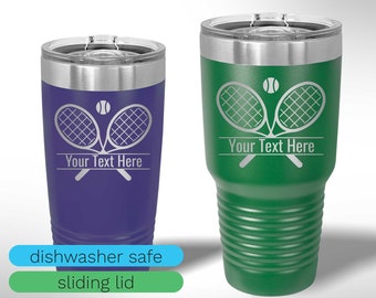 Custom Laser Etched Tennis Tumbler - 20 oz or 30 oz