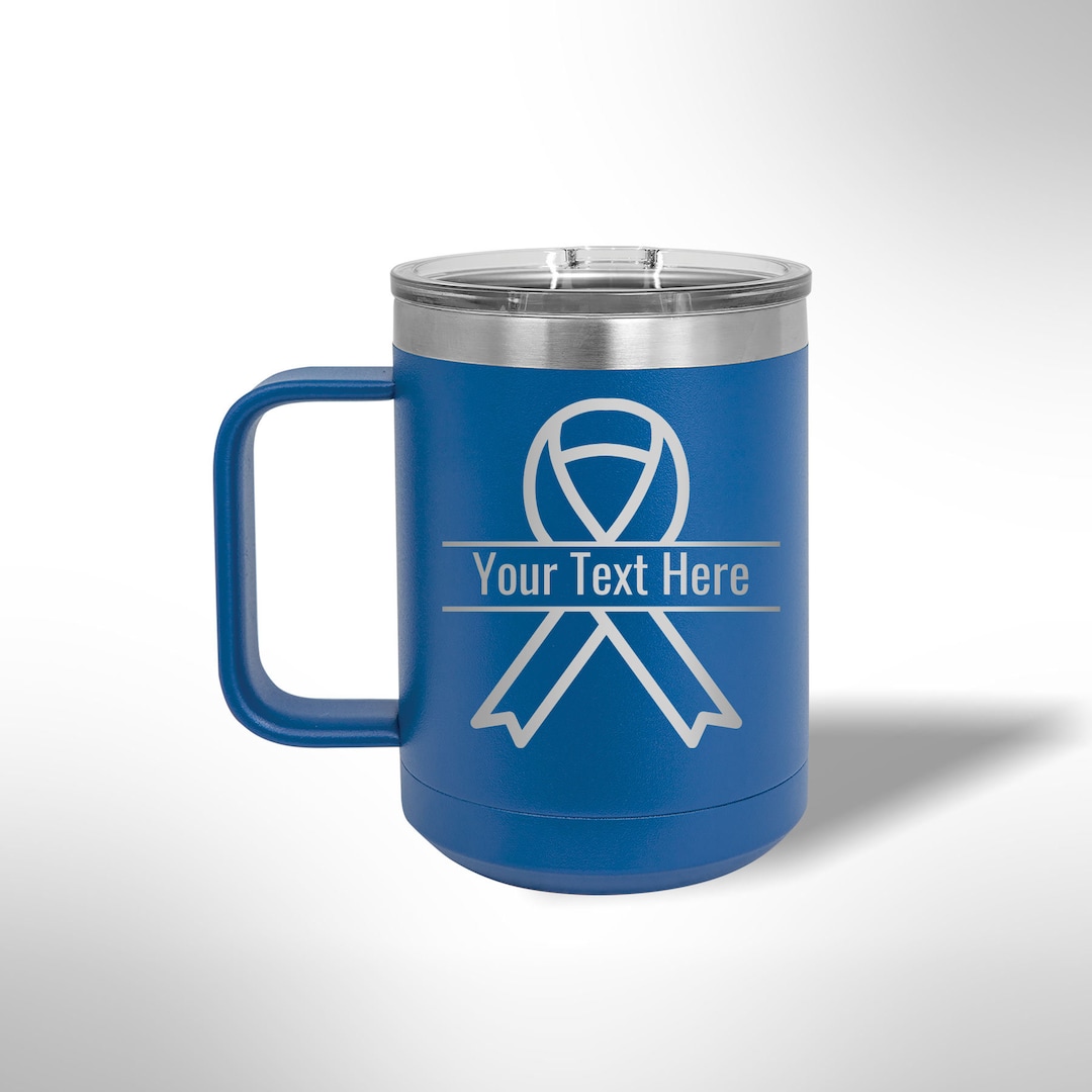 Custom Laser Etched Ribbon With Custom Text 15 Oz Mug - Etsy