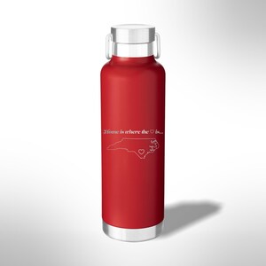 Custom Laser Etched NORTH CAROLINA HEART 24 oz Water Bottle Bild 1