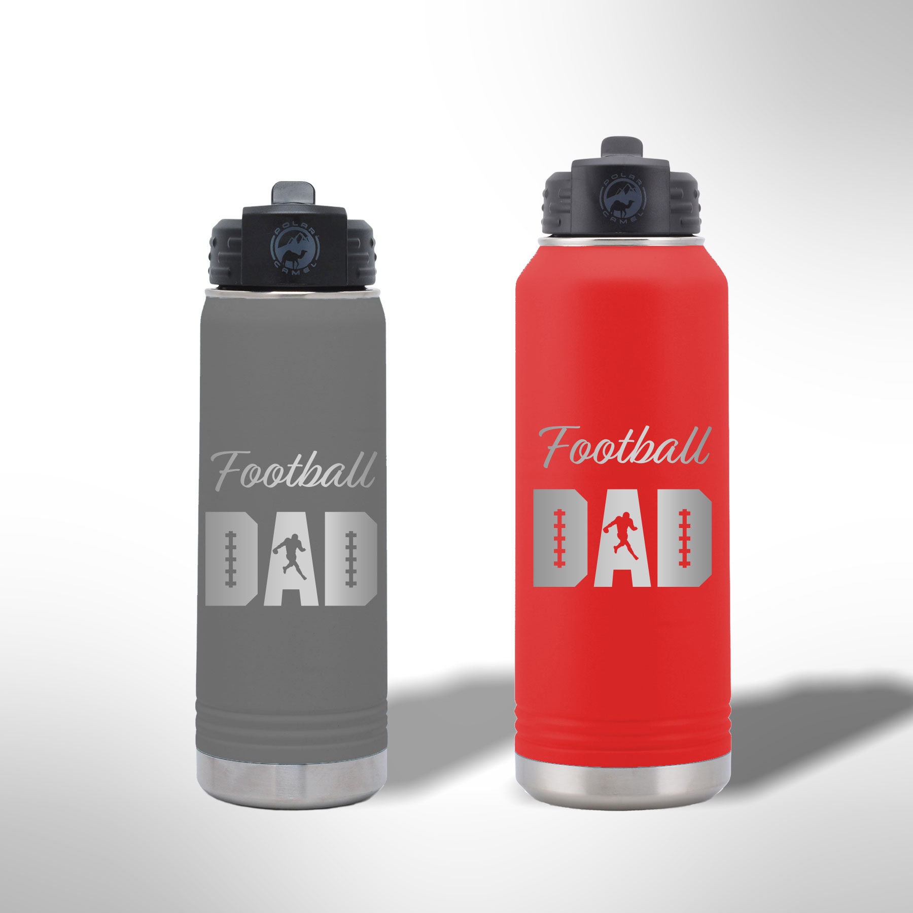 Custom Laser Etched Football Dad Water Bottle - 20 Oz or 32 Oz - Etsy