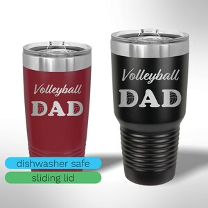 Custom Laser Etched Volleyball Dad Tumbler - 20 oz or 30 oz