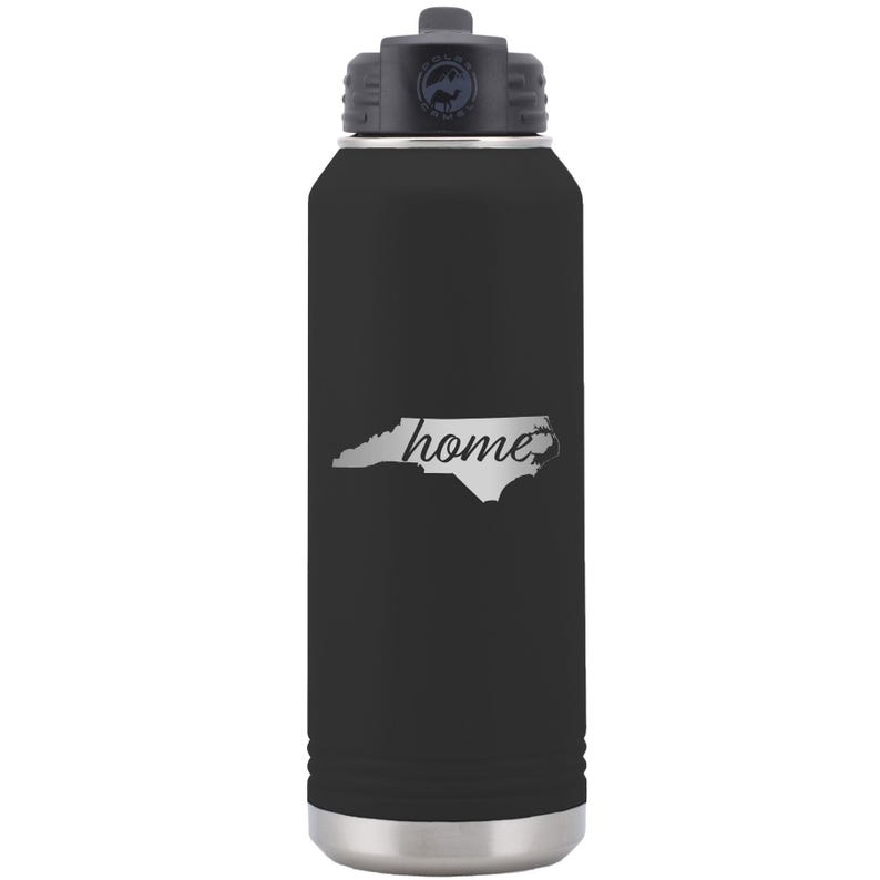 Custom Laser Etched North Carolina Home Water Bottle - 20 oz or 32 oz zdjęcie 6