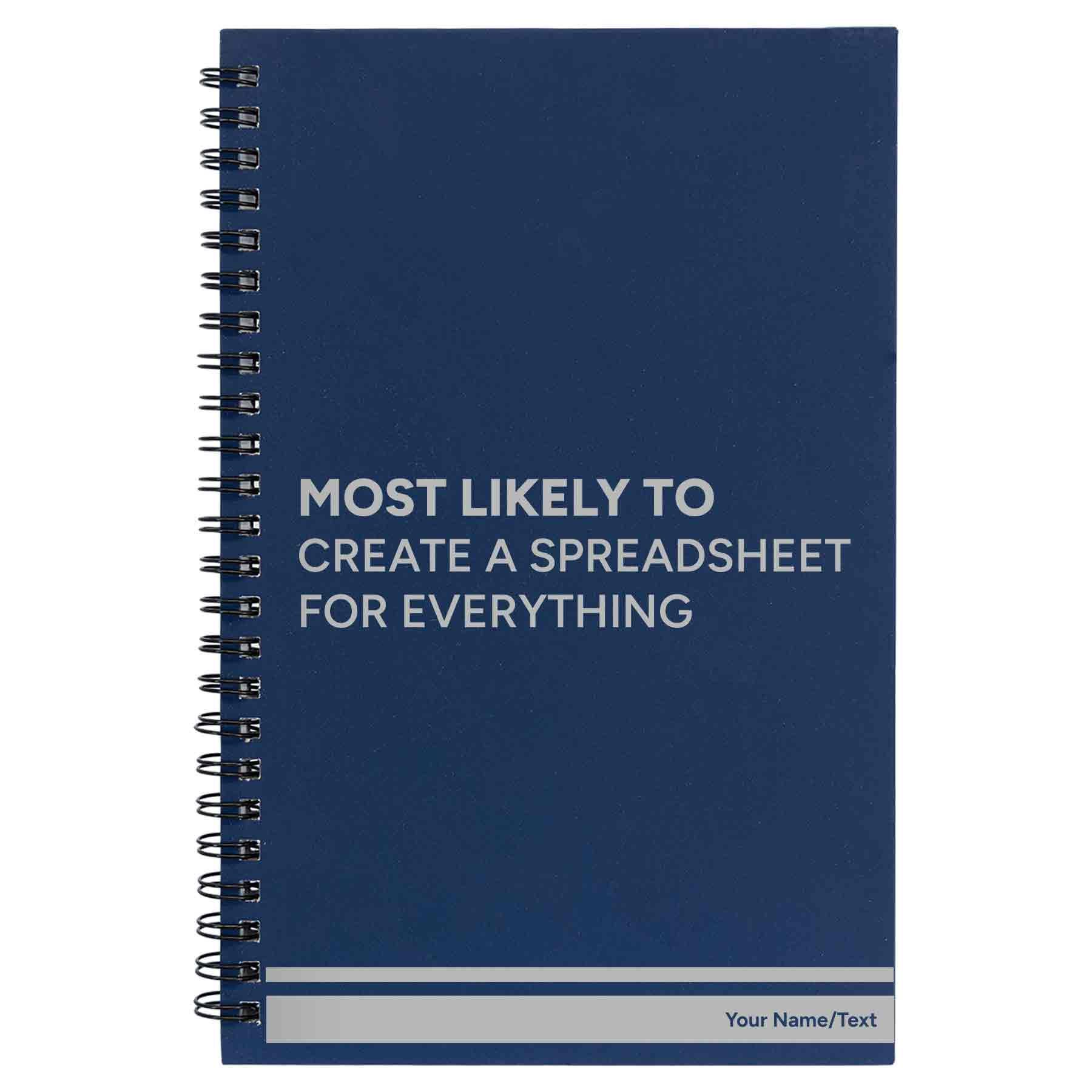 Create a Spreadsheet Spiral Notebook (lined Pages) - Etsy