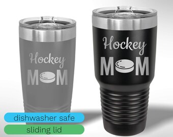 Custom Laser Etched Hockey Mom Tumbler - 20 oz or 30 oz
