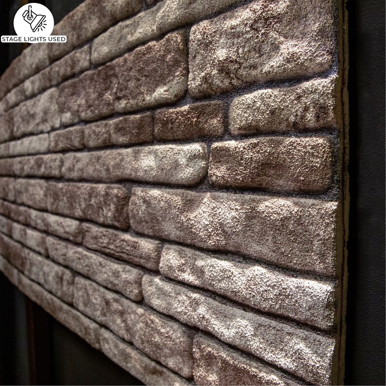 3d Wall Panels Brick Effect Cladding, Light Brown Grey Stone Look Wall