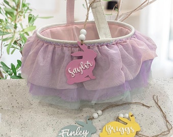 Easter Basket Tags | Easter Name Tags | Bunny Name Tag | Acrylic Easter Tag | Custom Easter Tags | Personalized Easter Tag | Egg Basket Tag