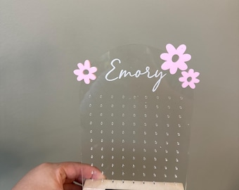 Personalized Acrylic Earring Holder Stand | Custom Jewelry Organizer | Name Gift for Girls & Women | Wood or Acrylic Display