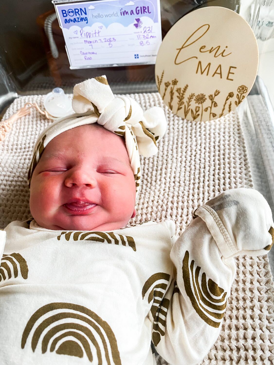 Baby Announcement Sign With Birth Stats | Wood Sign for Name Reveal ...