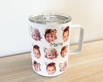 Personalized with your baby's photo, Multi Face Baby Tumbler, Travel Mug, Cup for Mom, Cup for Dad, Grandparent Gift, Grandma, Grandpa