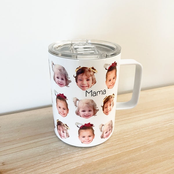 Personalized with your baby's photo, Multi Face Baby Tumbler, Travel Mug, Cup for Mom, Cup for Dad, Grandparent Gift, Grandma, Grandpa