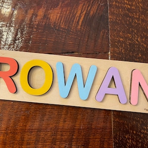 Wooden Name Puzzle, Valentines, Easter Gift for Kids, Basket Stuffer, Puzzles for Toddlers, Montessori, First Birthday Gift, Baby Shower