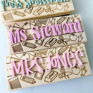 Personalized Dry Erase Chalkboard Eraser | Engraved Teacher Gift | Classroom Eraser | Teacher Appreciation