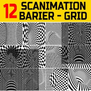 Geometric Scanimation Art Prints: Moving Optical Illusion (Digital Download PNGs, GIFs Included) image 1