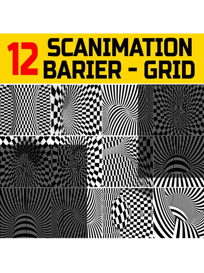 Geometric Scanimation Art Prints: Moving Optical Illusion (Digital Download PNGs, GIFs Included) image 1