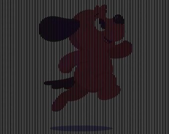 Dancing Dog - Scanimation Art: Optical Illusion Kinegram (Digital Download PNG A4 Size)