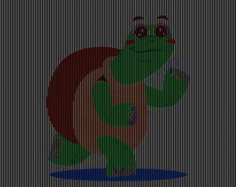 Dancing turtle - Scanimation Art: Optical Illusion Kinegram (Digital Download PNG A4 Size)