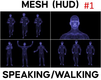 3D Talking Wireframe Running Man Animation, Futuristic Mesh HUD Character Loop, Digital Human Motion Graphics Video #1