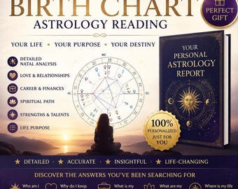Premium Personalized Birth Chart Astrology Reading PDF, Natal Chart Analysis, Custom Horoscope Report, Life Purpose & Soul Reading in 24 hrs