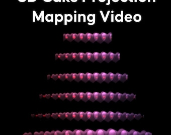 Wedding Cake Projection Mapping Animation, 6 Tier Cake Video MP4, Editable Canva Design, Luxury Event Projection Visual