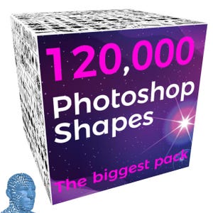120,000 Photoshop Shapes – Huge bundle of design elements for logos, patterns, branding & more. The biggest shape collection for creatives!