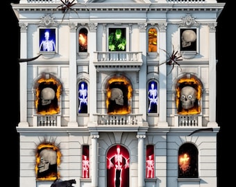 Custom Halloween projection video mapping on the facade or inside your home