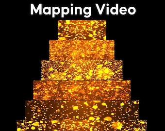 3D Cake Projection Mapping Video, 6 Tier Wedding Cake Animation MP4, Editable Canva Template, Birthday Party Event Decor