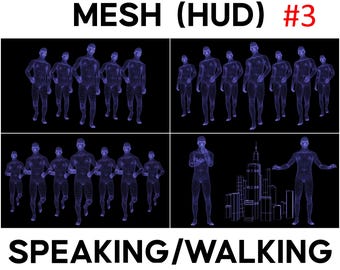 3D Wireframe Talking Runner Animation, Futuristic Mesh Human Loop, Cyber HUD Character Motion Graphics #3