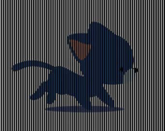 Running Cat Scanimation Art: Optical Illusion Kinegram (Digital Download PNG A4 Size)