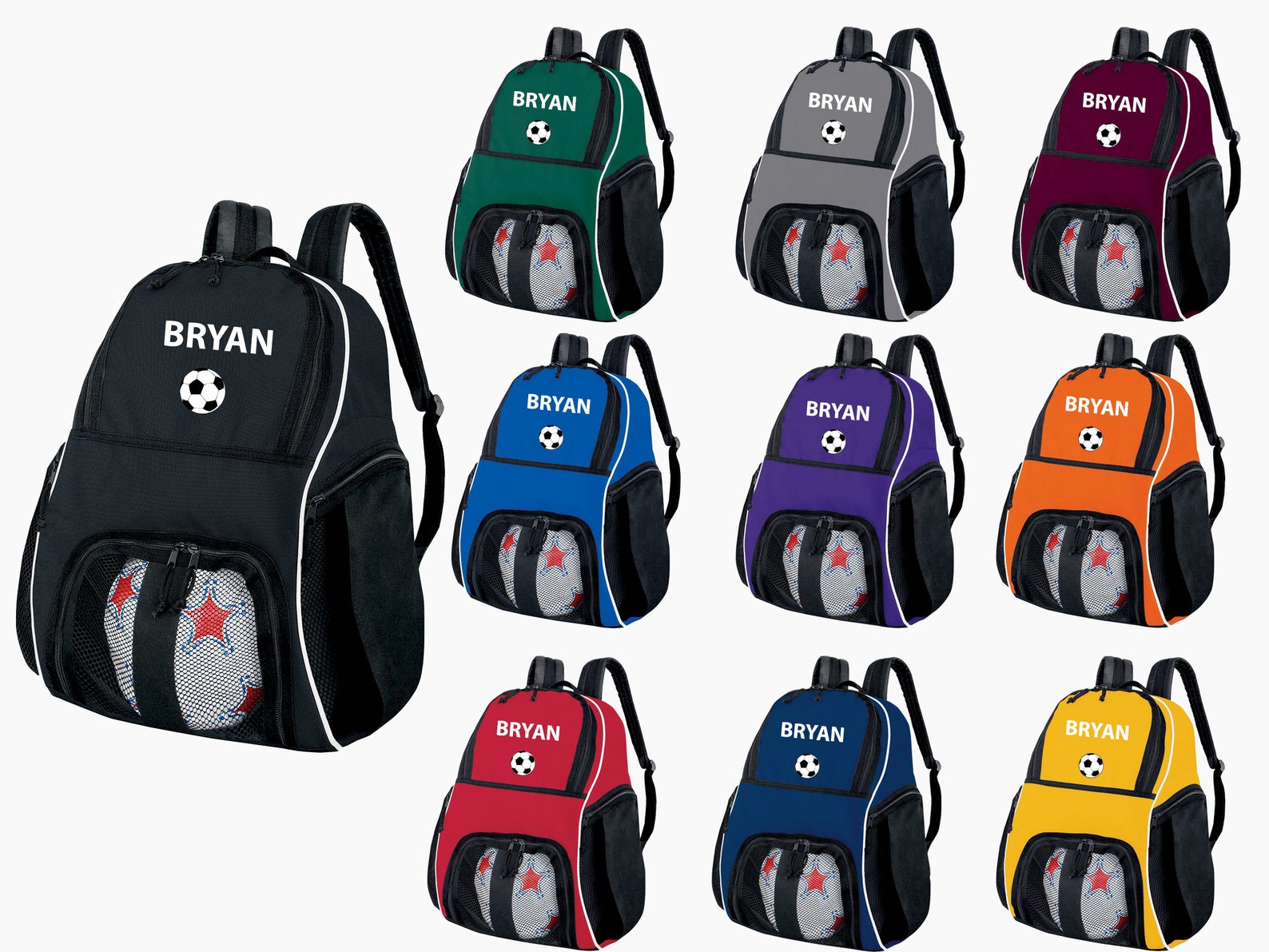 Personalized Soccer Backpack with Name & Embroidered Soccer Etsy