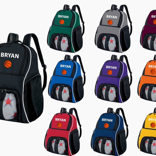 Personalized Basketball Backpack With Name & Embroidered Etsy
