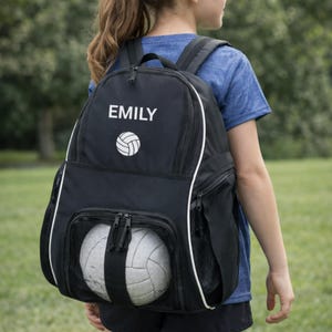 Personalized Volleyball Backpack with Name & Embroidered Volleyball | Customized Sports Bag | Gift for Kids/Teens
