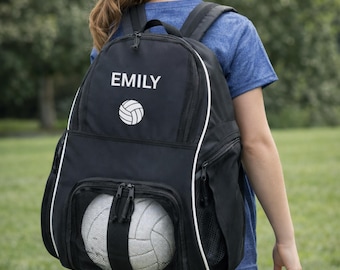 Personalized Volleyball Backpack with Name & Embroidered Volleyball | Customized Sports Bag | Gift for Kids/Teens