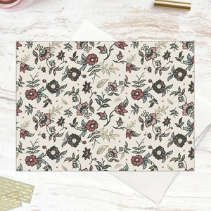 Set di biglietti da appunti Jane / Set di 4 biglietti di appunti / Biglietti di auguri / Regalo per la mamma / Biglietto vuoto / Biglietti floreali / Set di biglietti fatti a mano / Nota / Cancelleria