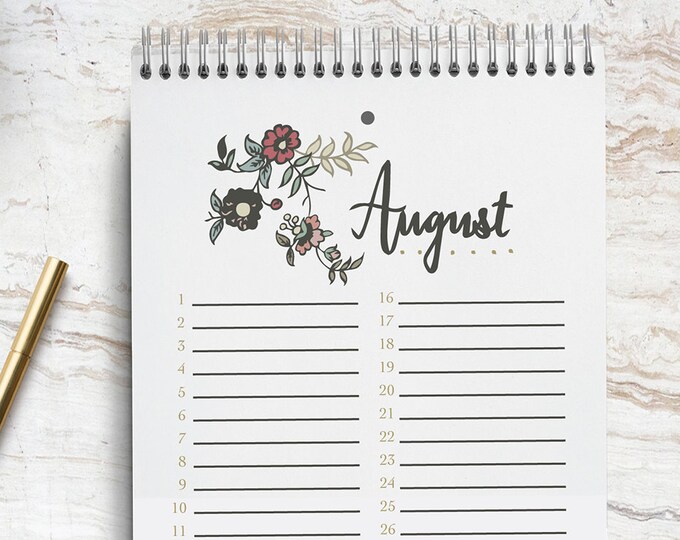 Birthday Calendar Jane / Perpetual Calendar / Date Keeper / Date ...