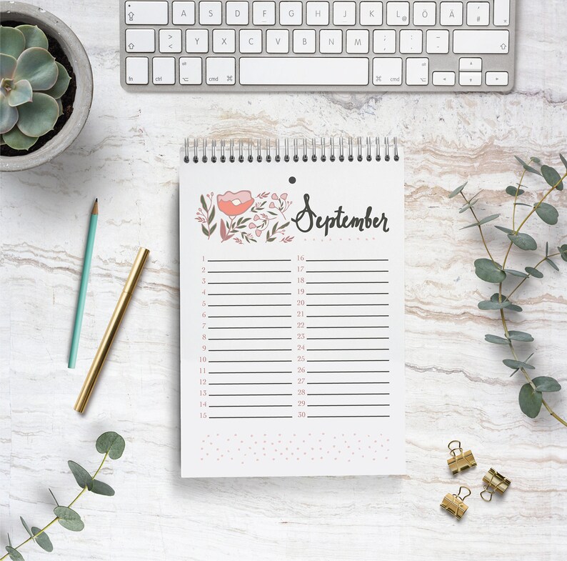 Perpetual Calendar Emma / Date Keeper / Date Organizer / Etsy