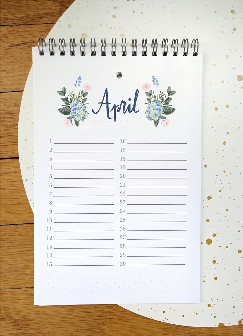 Perpetual Calendar Magnolia / Date Keeper / Organizer / Etsy