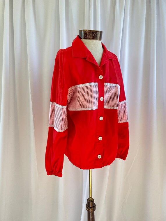 The Sam: 80s Vintage Red and White Long Lightweig… - image 6
