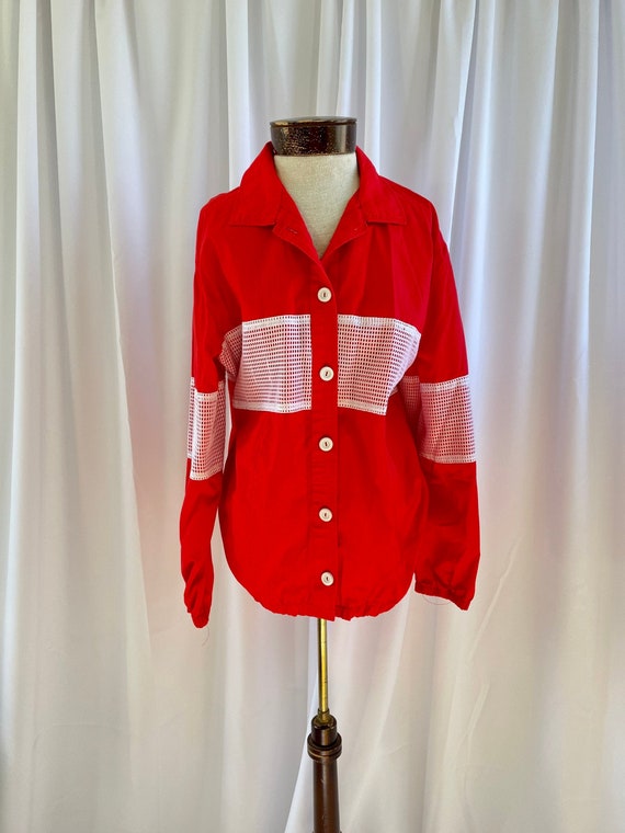 The Sam: 80s Vintage Red and White Long Lightweig… - image 1