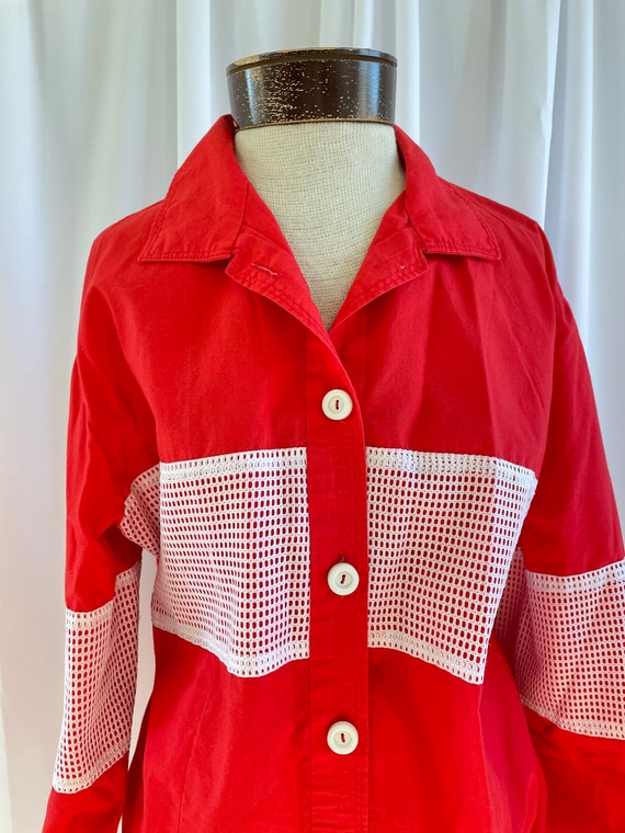 The Sam: 80s Vintage Red and White Long Lightweig… - image 3