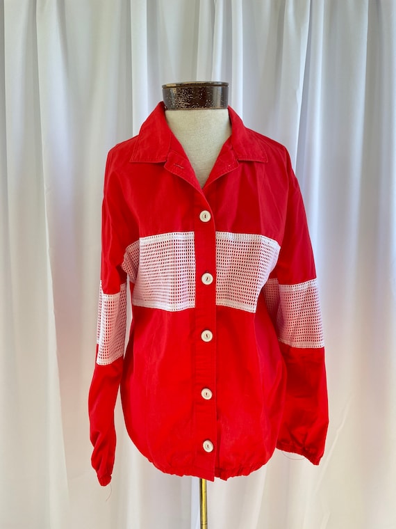 The Sam: 80s Vintage Red and White Long Lightweig… - image 2