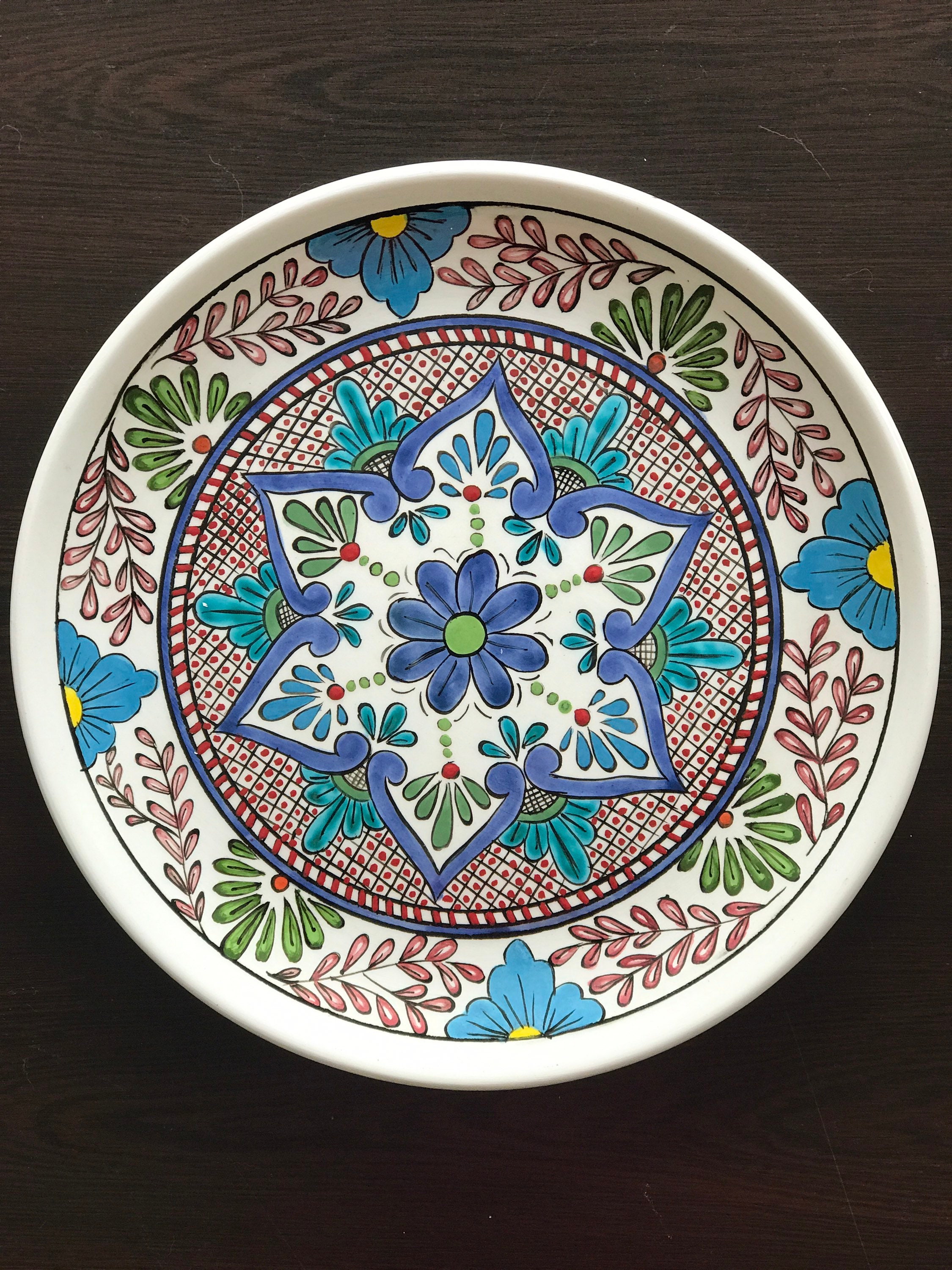 Handmade tile plate Mexican style Etsy