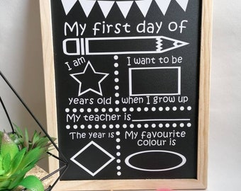 Reusable Back to School Chalkboard Sign, Back to School Sign, School photo prop, First Day of School, First Day Of Nursery