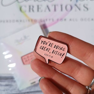 Positive enamel pin badges for friends, You&#39;re doing great, you got this gifts, mental health items, lanyard accessories, cheer up gifts
