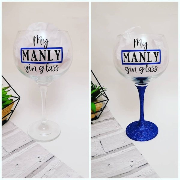 Gin gifts for men, Manly gin glass, Secret Santa, Gifts for gin lovers, Funny gin glass, Gin for him, Birthday gift for him, valentine gifts