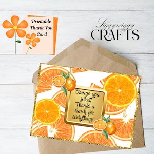 Orange süße Dankes-Grußkarte