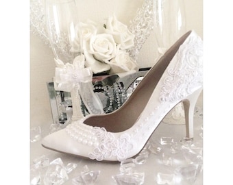 White Wedding Shoes Etsy