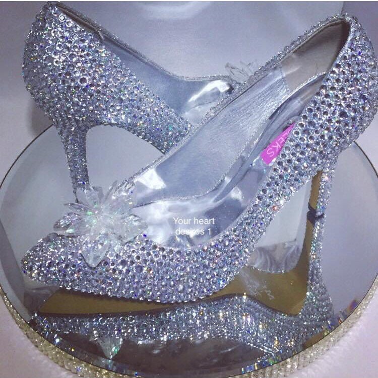 Cinderella Swarovski Style Crystal Wedding Bridal Shoes 