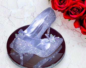 Crystal Cinderella Wedding Shoes: Swarovski Flower Bridal Heels