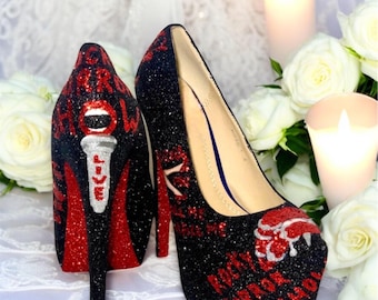 Rocky Horror Picture Show Inspired Glitter Platform Heels