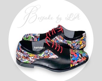Grooms Comic Book Superhero best man Wedding Shoes for Men